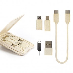 Biodegradable Card Holder Charging Cable Set