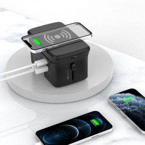 Fast Wireless Power Bank with Travel Adaptor