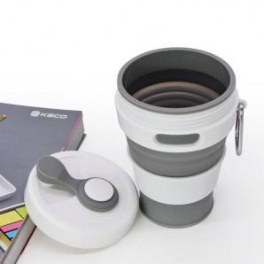 Foldable Silicone Coffee Mug with Straw 450ml