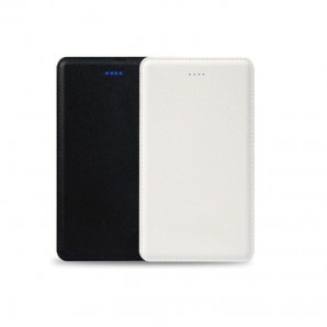 Leather Power Bank with Built-in Cable
