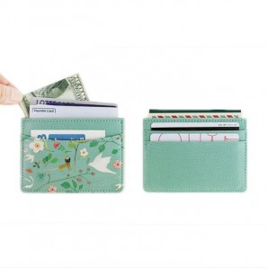 Color Printed Leather Card Holder