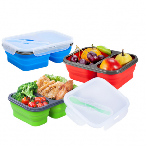  Silicone Two-fold Folding Lunch Box
