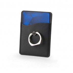 Leather Card Holder with Phone Ring