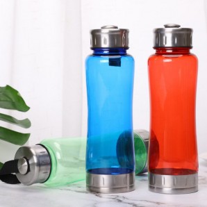 Plastic Water Bottle with Stainless Steel Lid