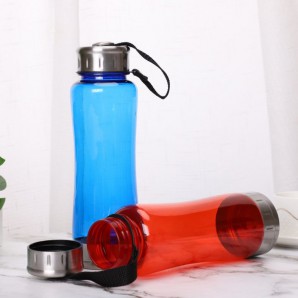 Plastic Water Bottle with Stainless Steel Lid