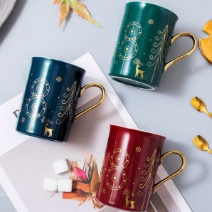 Christmas Ceramic Cup with Lid